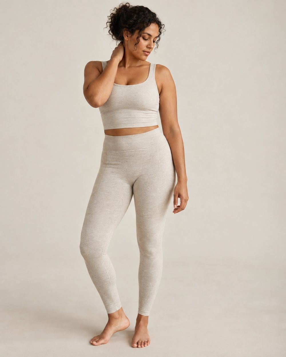 Oatmeal seamless yoga set